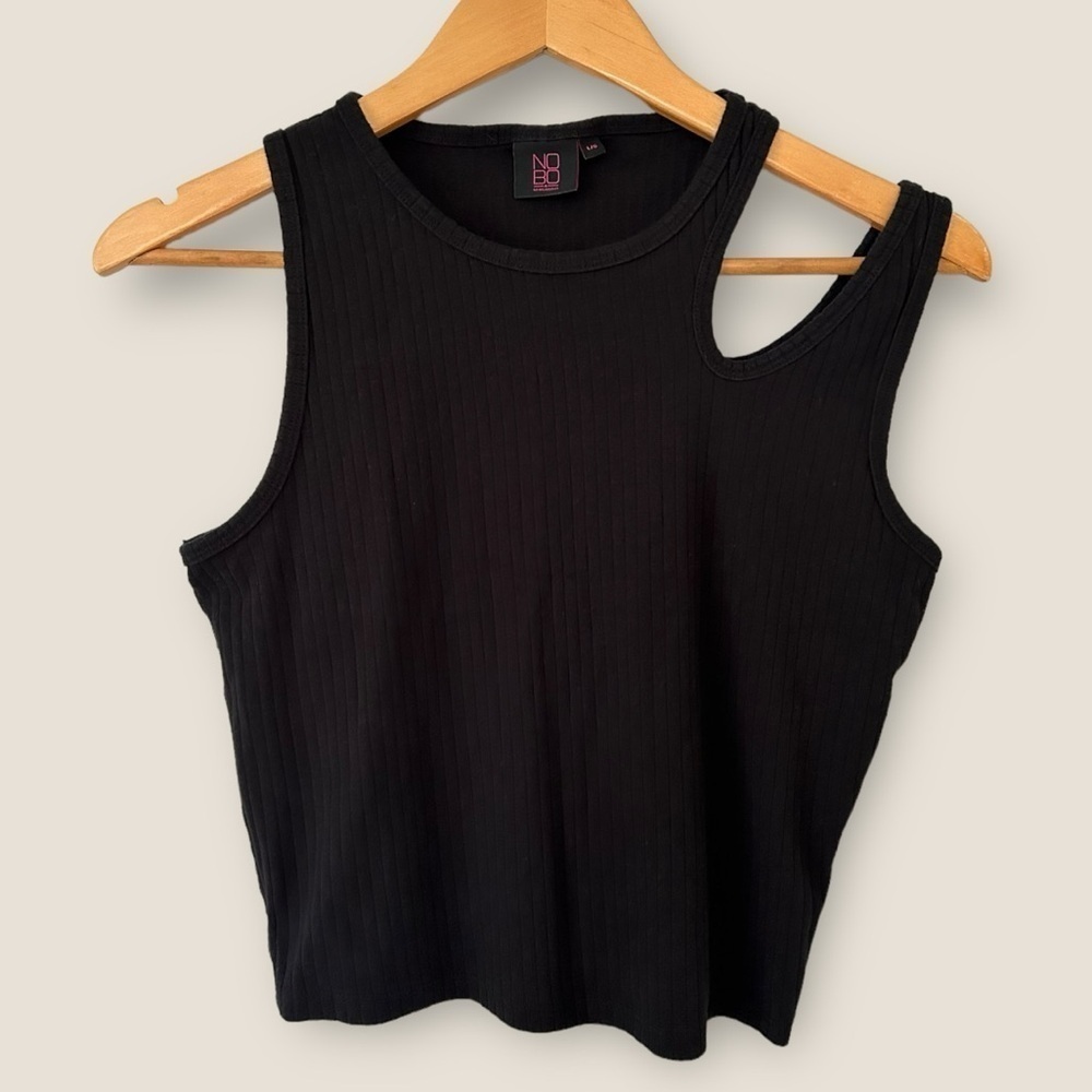 NOBO Black Cutout Cropped Tank Top
